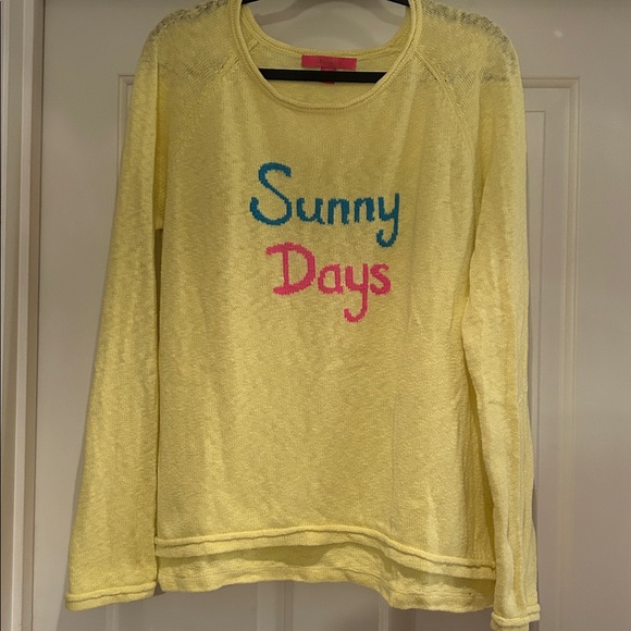 Lilly Pulitzer Danette Sweater Yellow Sunny Days Size XL - Picture 2 of 9